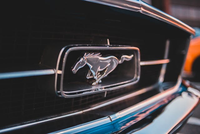 pexels-introspectivedsgn-9661255 Close up of vintage mustang grill.